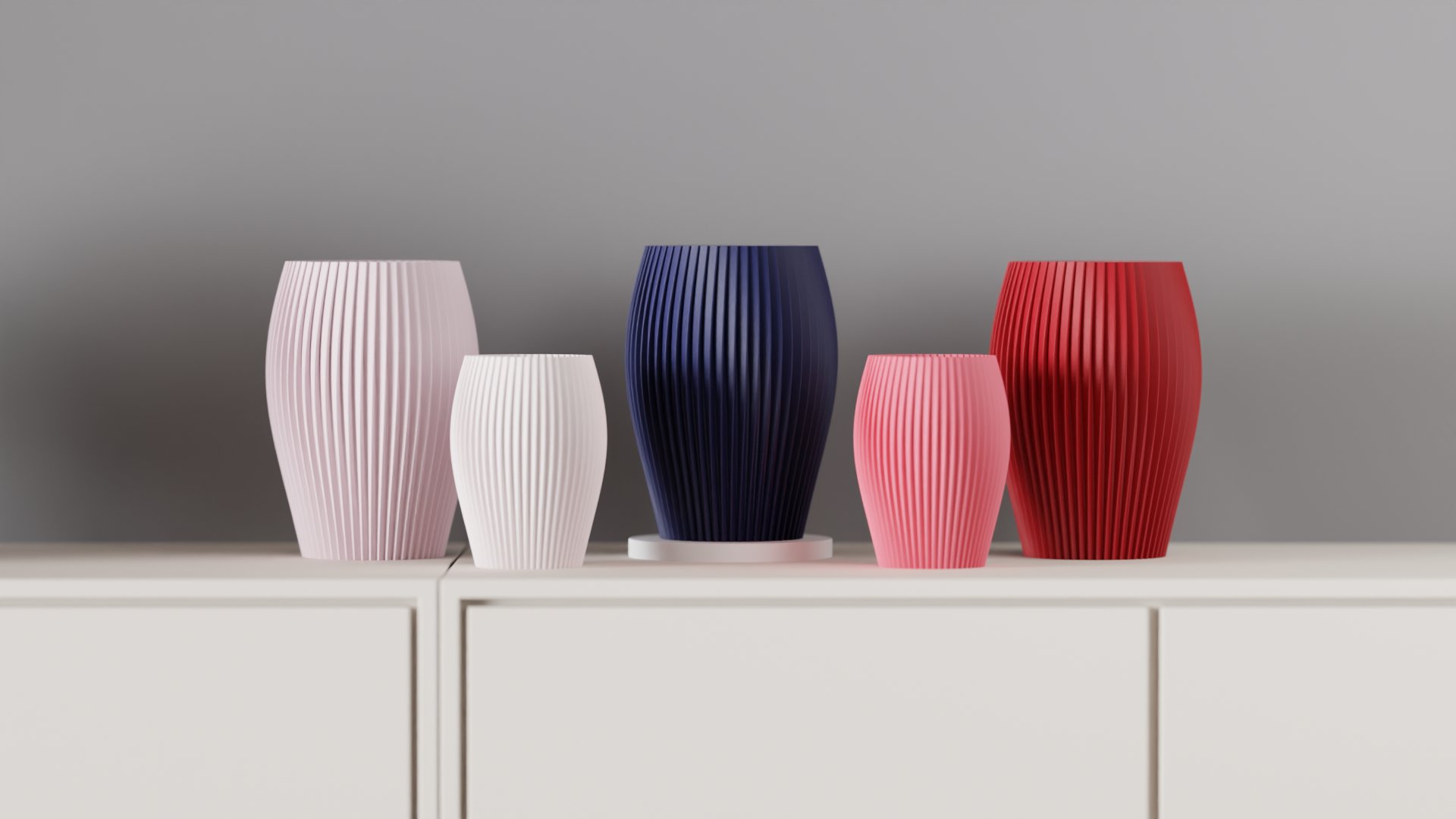 Ribbed Vases