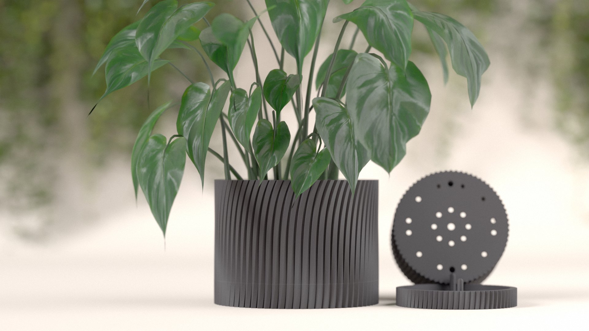 Modern Planter With Hiddn Drip Tray