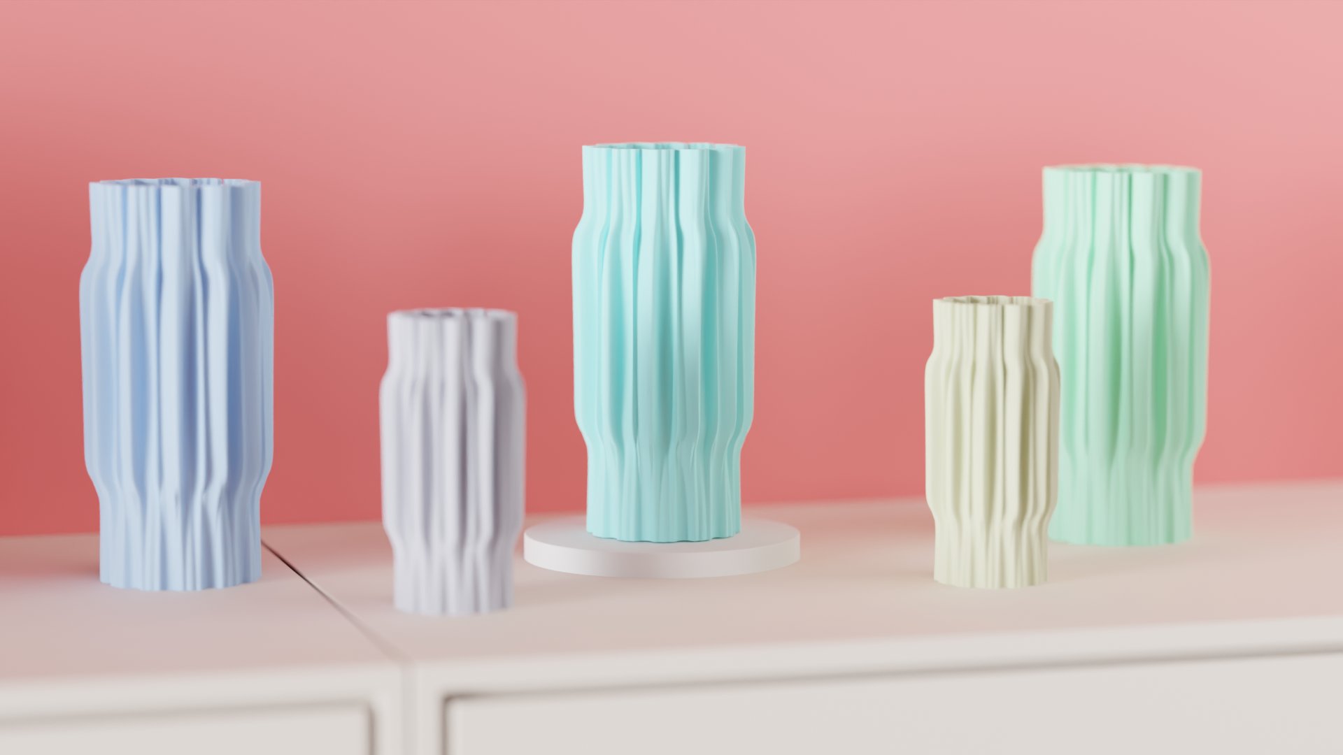 Creased Vases