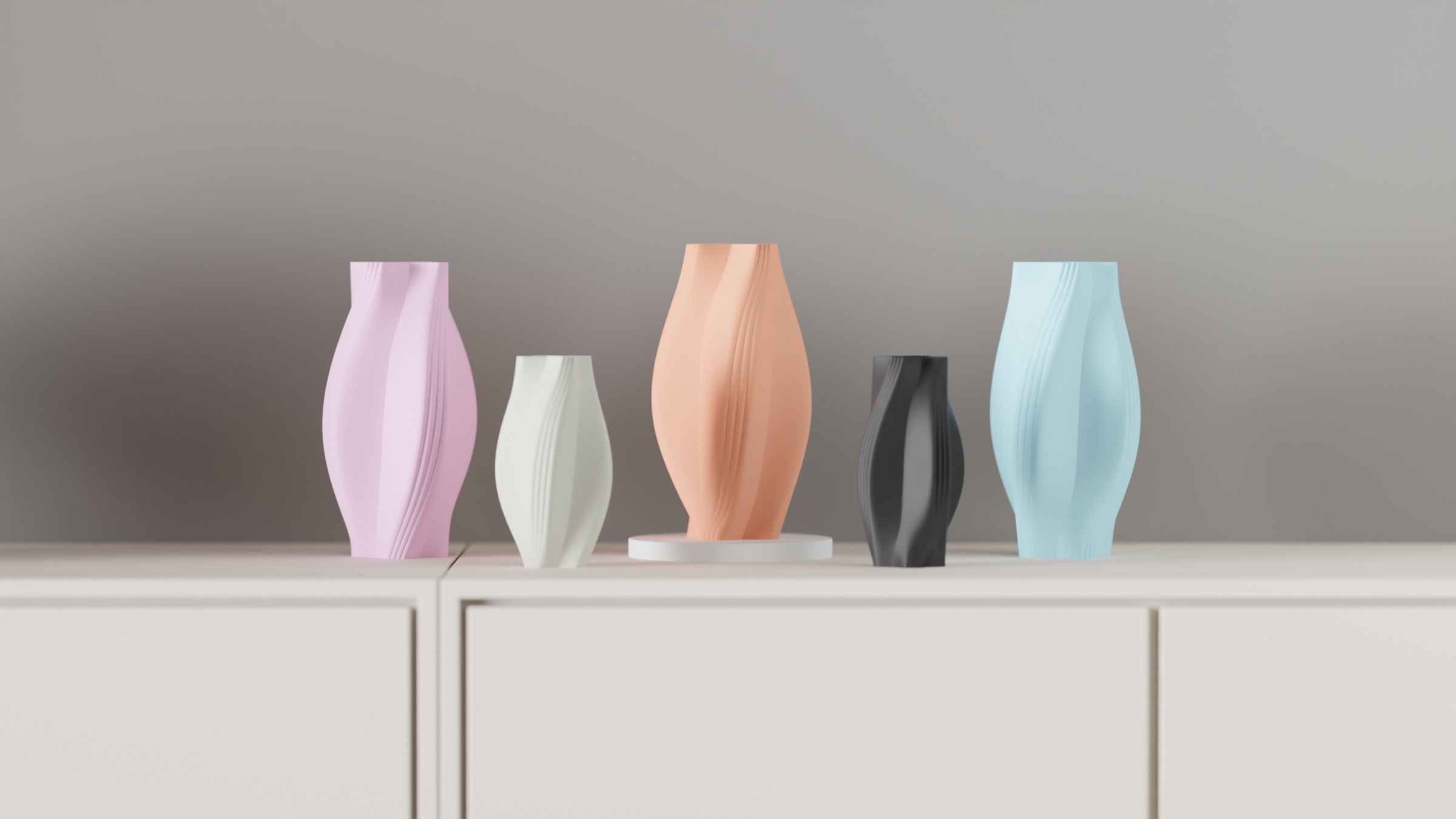 Quad Organic Twist Vase